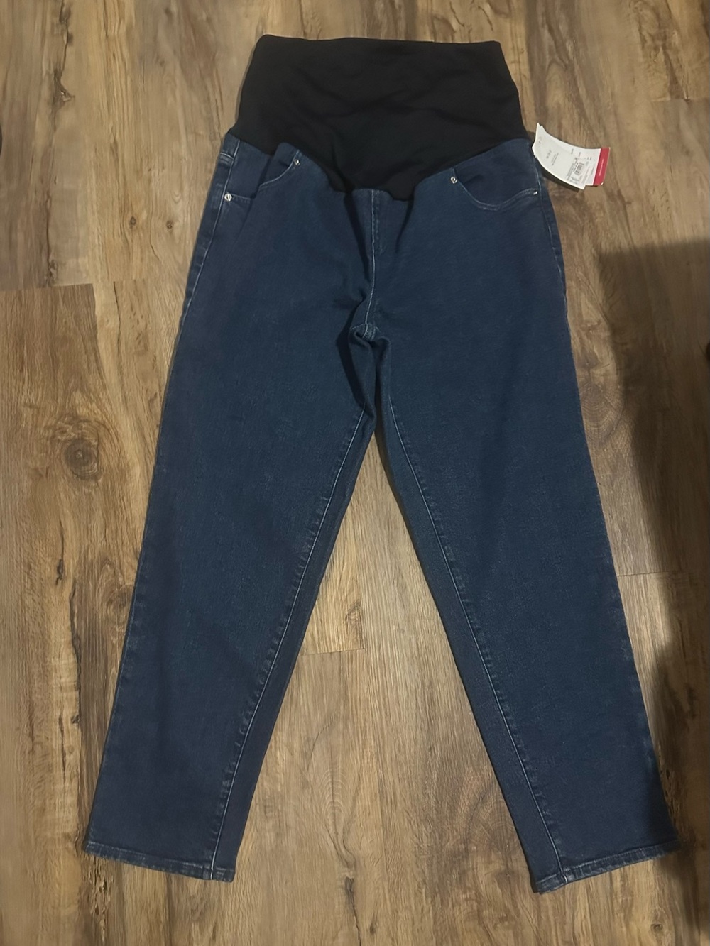 Isabel Maternity by Ingrid & Isabel Dark Blue Jeans with Black Waist Panel